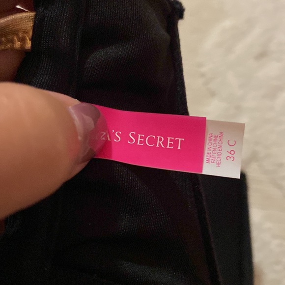 Women’s black & gold Victoria’s Secret strapless bikini top. Size 36C - Picture 4 of 4